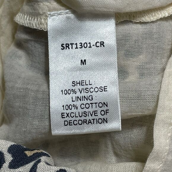 Thml Leopard Floral Embroiderd Flutter Sleeve Knee Length Dress Women's Size M - Picture 16 of 16